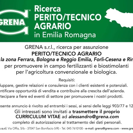 Grena s.r.l. Ricerca PERITI / TECNICO AGRARIO in provincia di